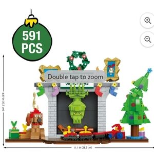 Brickcraft Grinch in Fireplace Brick Building Kit 591-Plastic Piece Set